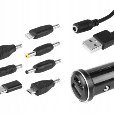 ŁADOWARKA samochodowa USB 3.4A +kabel +7 końcówek